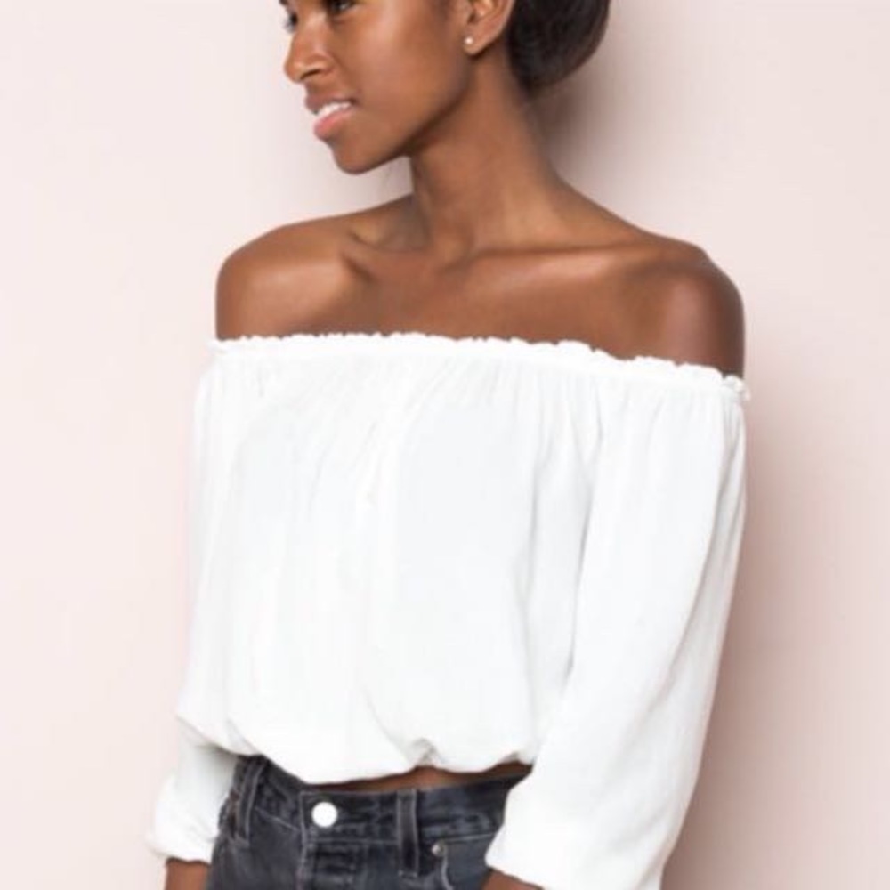 Brandy Melville white off the shoulder blouse